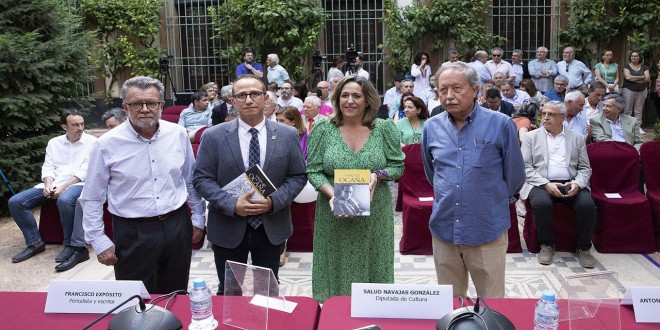 Presentación de los libros de Francisco Expósito sobre Fernando Vázquez Ocaña, ayer en la Diputación de Córdoba.